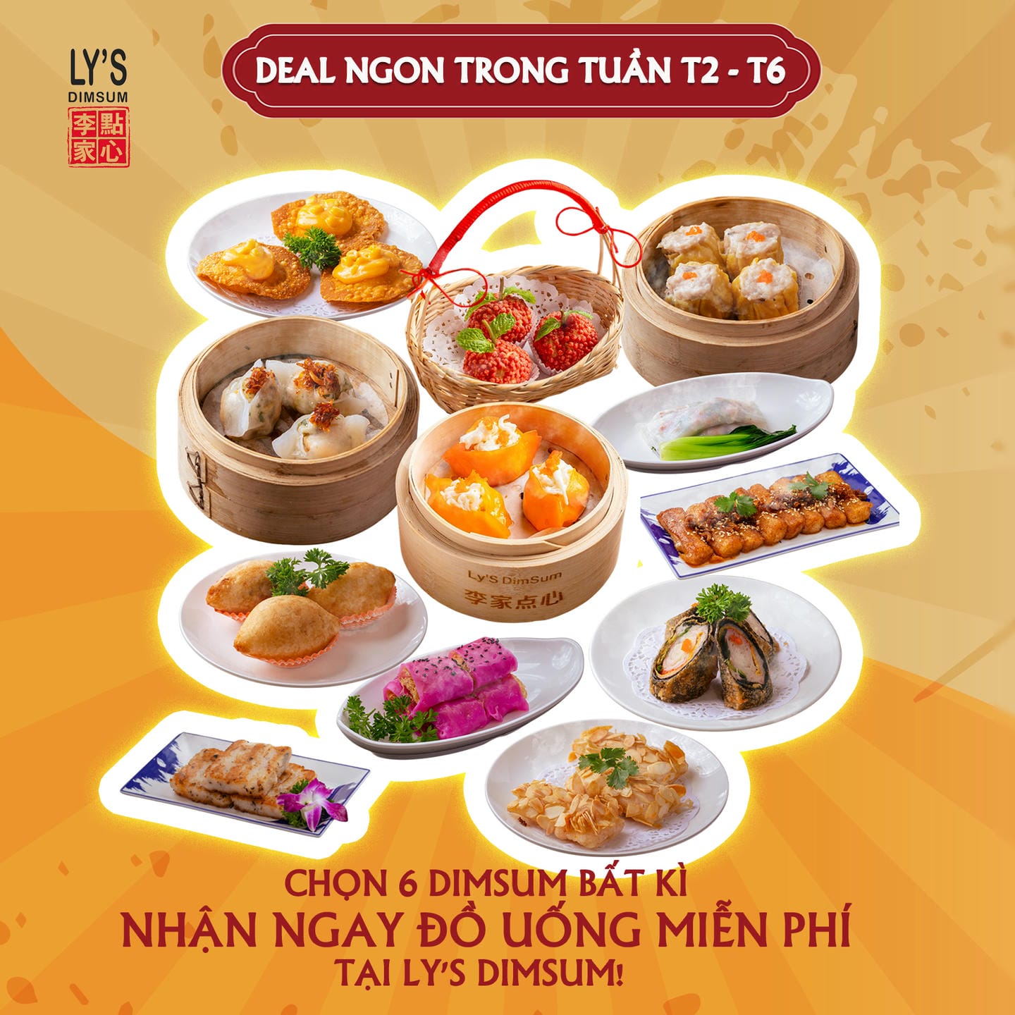DEAL NGON TRONG TUẦN T2 - T6 CHỌN 6 MÓN DIMSUM BẤT KÌ - NHẬN NGAY ĐỒ UỐNG MIỄN PHÍ